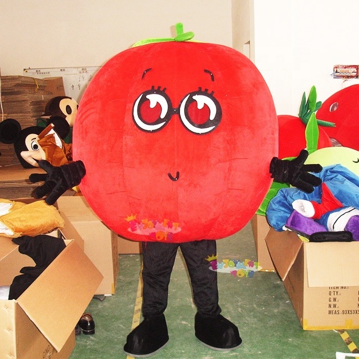 Enjoyment CE red tomatoes mascot costume adults cartoon vegetable mascot costumes fursuit cosplay dress for party