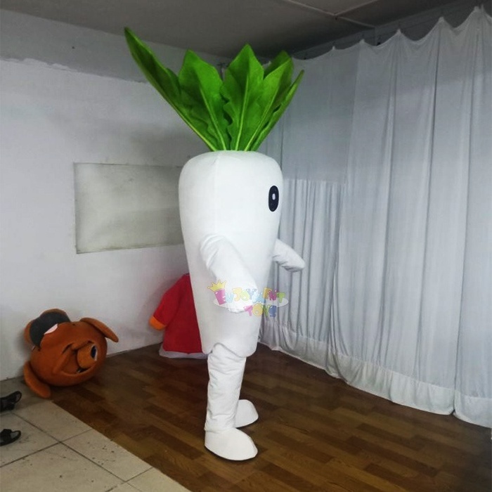 Hot!! CE custom made white vegetable radish carrot mascot costume for adults