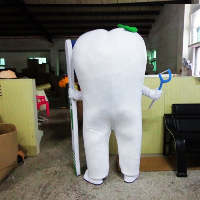 Enjoyment CE custom made white teeth Mascot Character tooth Cosplay Mascot Costume for sale