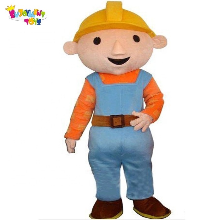 Funny bob the builder mascot costume for adults