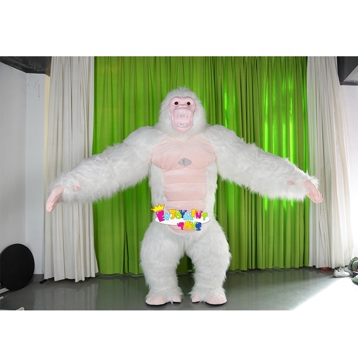 Customized giant cartoon gorilla mascot costume Inflatable white cartoon gorilla mascot adult party costume