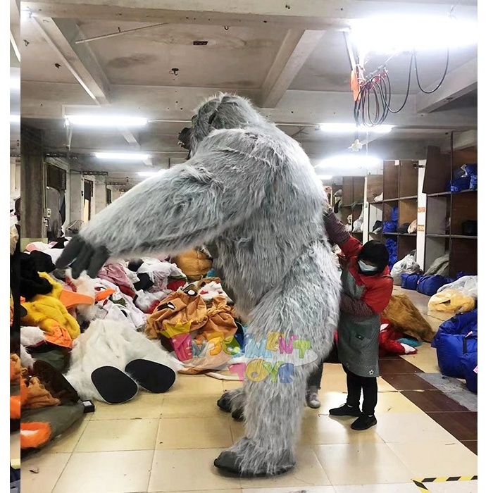 Customized giant cartoon gorilla mascot costume Inflatable white cartoon gorilla mascot adult party costume