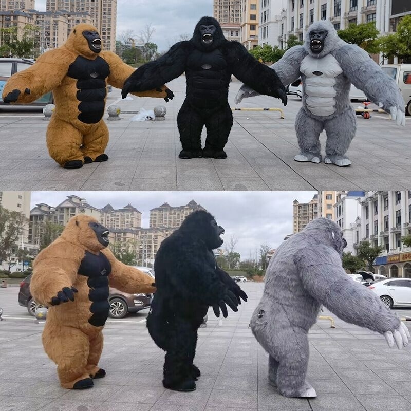 Best selling Ape Inflatable Gorilla Mascot Costume 2.2/2.6/3m King Kong Custom Anime Cosplay Mascotte Fancy Dress Carnival For A