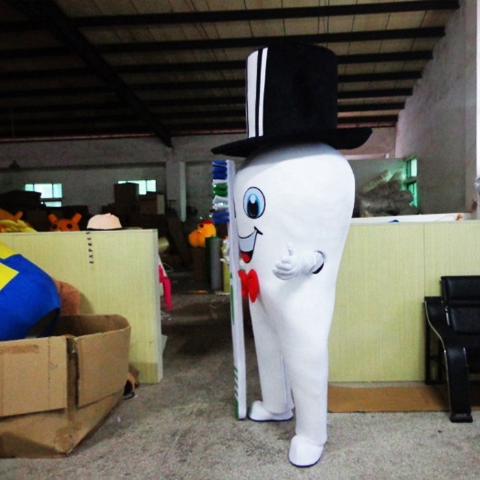 Enjoyment CE custom made white teeth Mascot Character tooth Cosplay Mascot Costume for sale