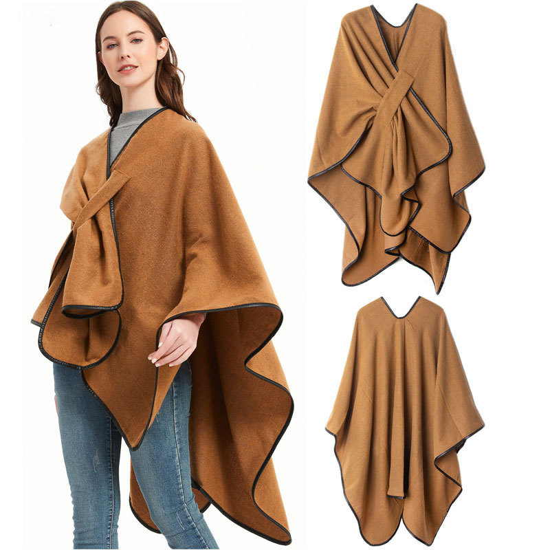 2021 New Fashion Winter Warm Plaid Ponchos And Capes For Women Oversized Shawls Wraps Cashmere Pashmina Female Bufanda Mujer