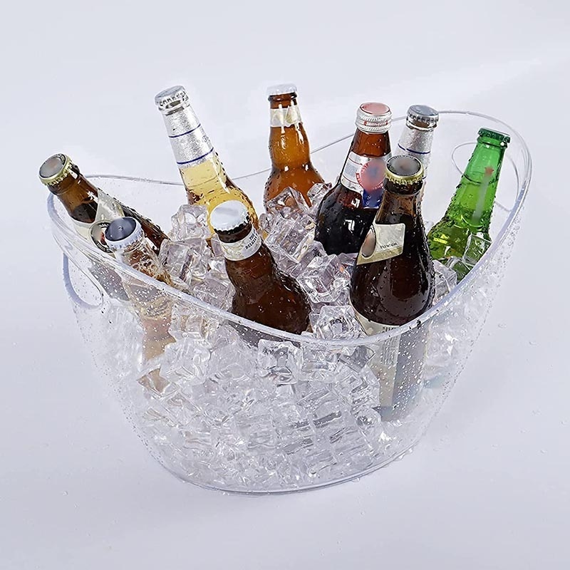 12L Ice Beverage Tub Large Drink Bucket Clear Acrylic Ice Bucket Wine Champagne Bucket for Parties