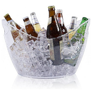 12L Ice Beverage Tub Large Drink Bucket Clear Acrylic Ice Bucket Wine Champagne Bucket for Parties