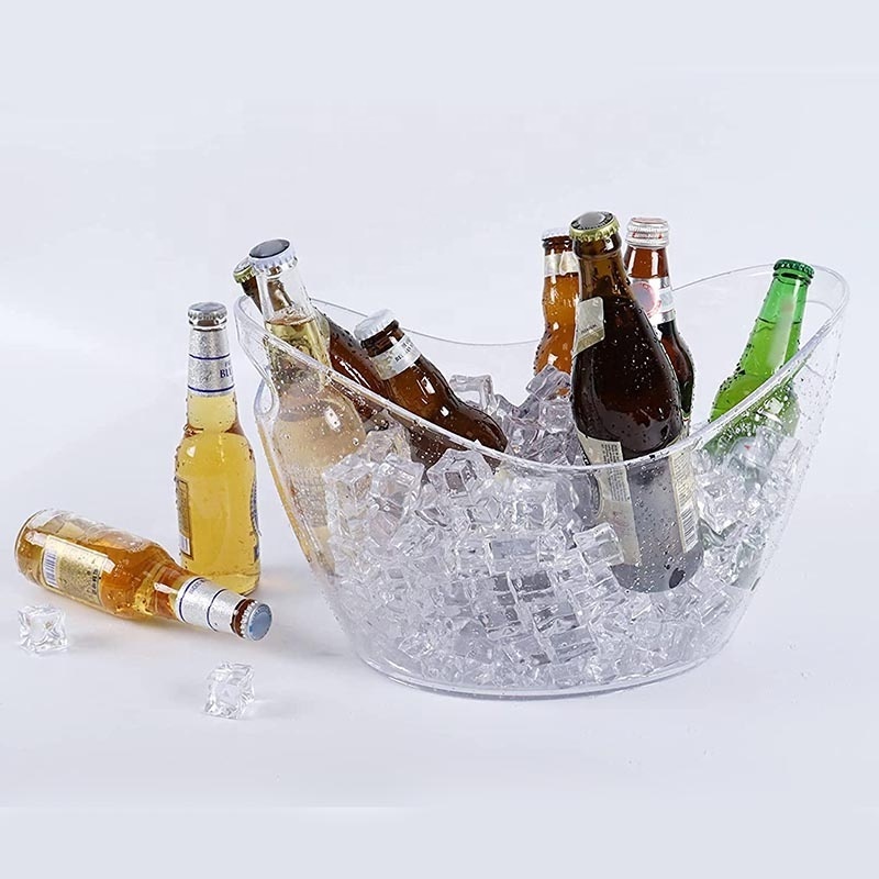 12L Ice Beverage Tub Large Drink Bucket Clear Acrylic Ice Bucket Wine Champagne Bucket for Parties