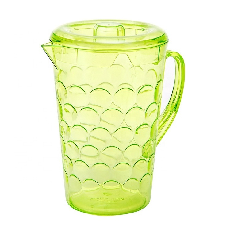 64 oz Plastic Water Pitchers Clear Beer Drink Kettle Reusable Cold Drinking Jug with Lid