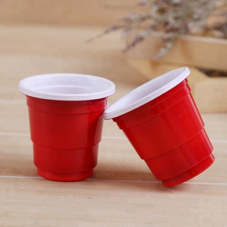 20 Count of 2oz disposable Plastic Mini Red Party Cups Beer Pong Cups Shot Glasses