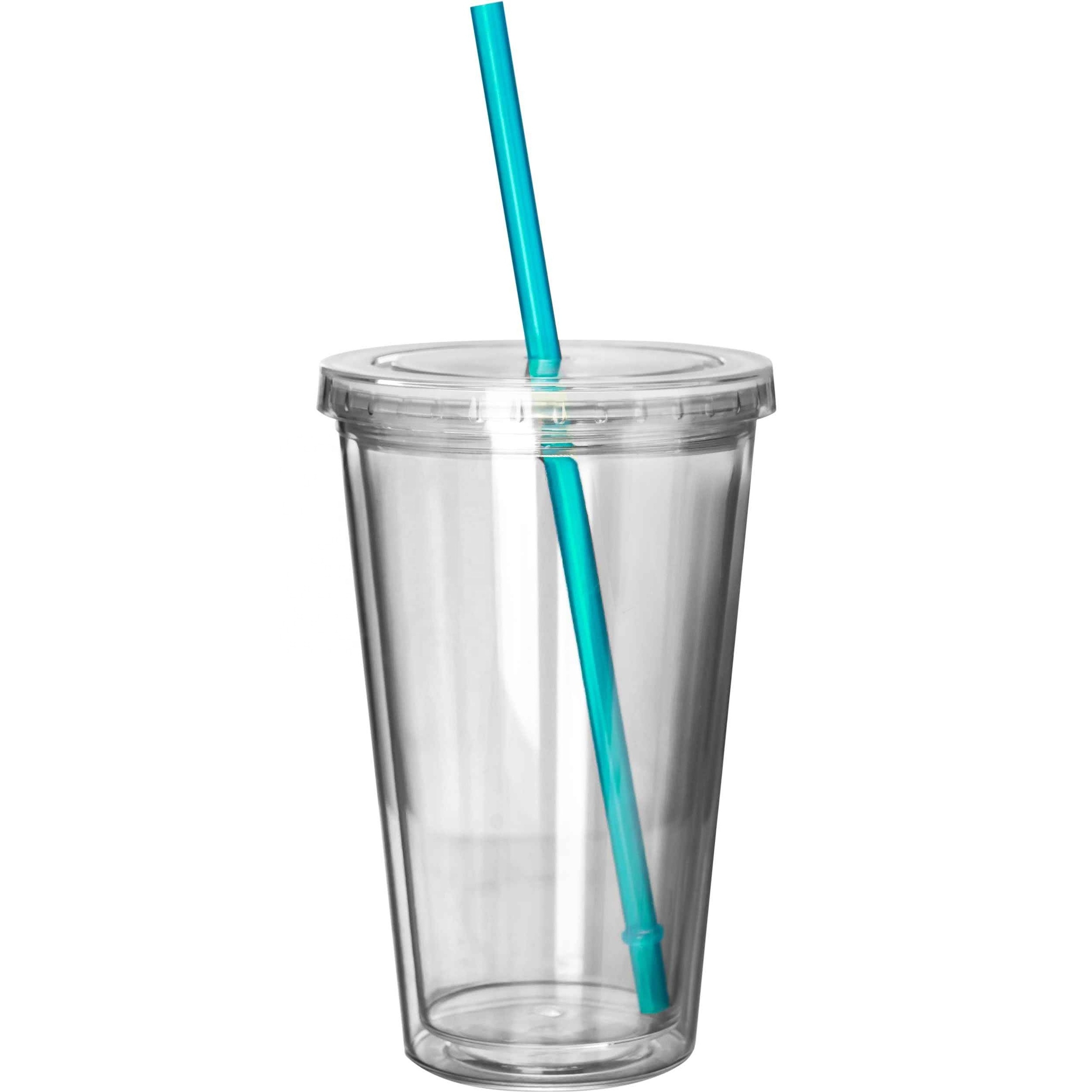 Personalized 16oz.Insulated double wall plastic Acrylic Tumbler with dome lid straw