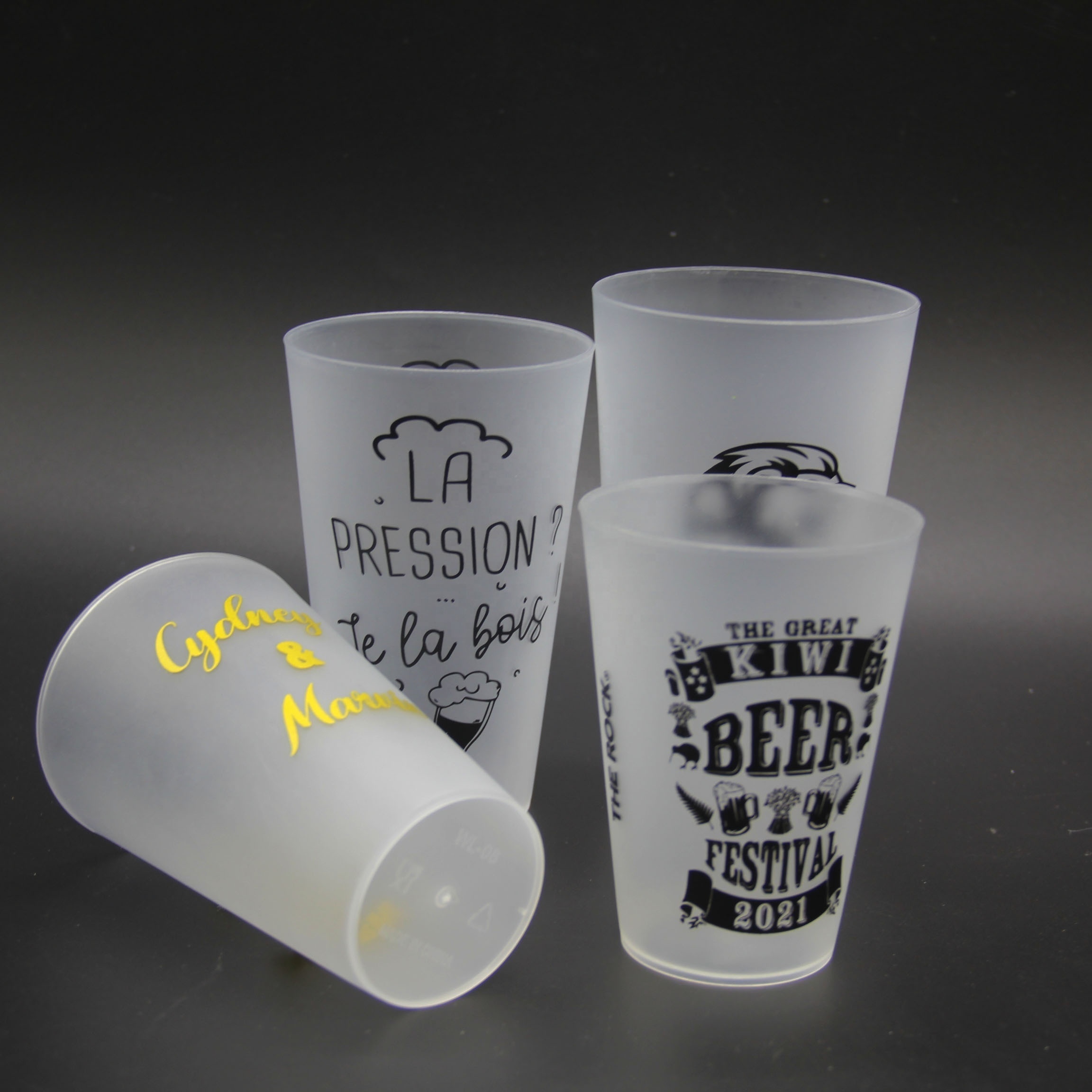 Reusable 10 OZ 12 OZ 14 OZ 16 OZ 20 OZ  12oz drinking cups thanksgiving plastic cups with logo custom