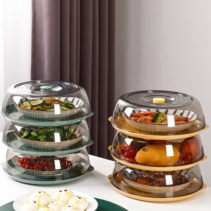 Stackable Clear Plastic Plate Keep Warm Food Cover