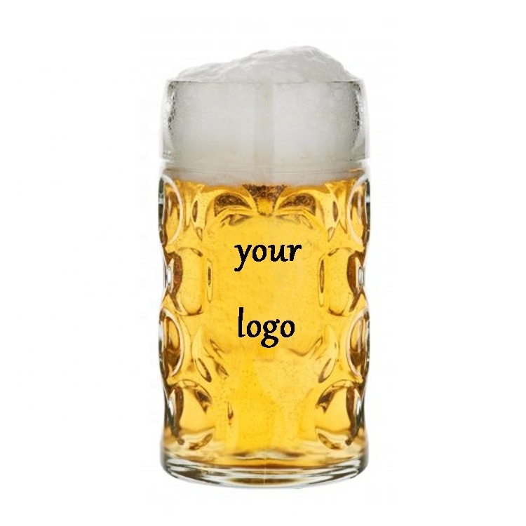 German beer glass plastic beer stein mug custom 1liter beer mug with handle