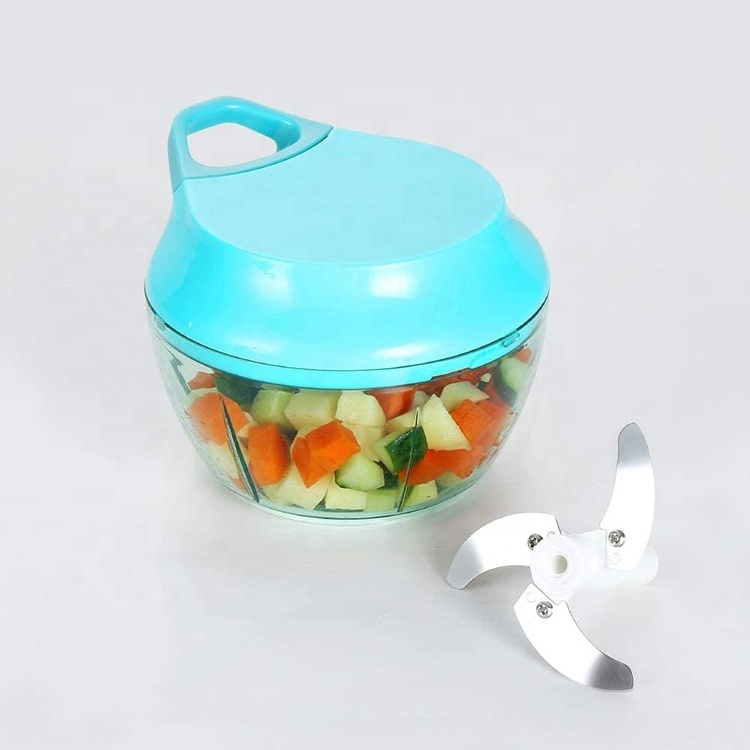 500ml Portable Onion Chopper Plastic Mincer Pull String Manual Slicer for Vegetables Fruits Garlic