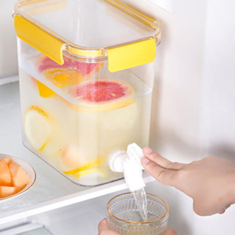 Clear Small Plastic Drink Dispenser Beverage 1 Gallon Iced Juice Lemonade Dispenser For Party Daily Use For Fridge Gallon