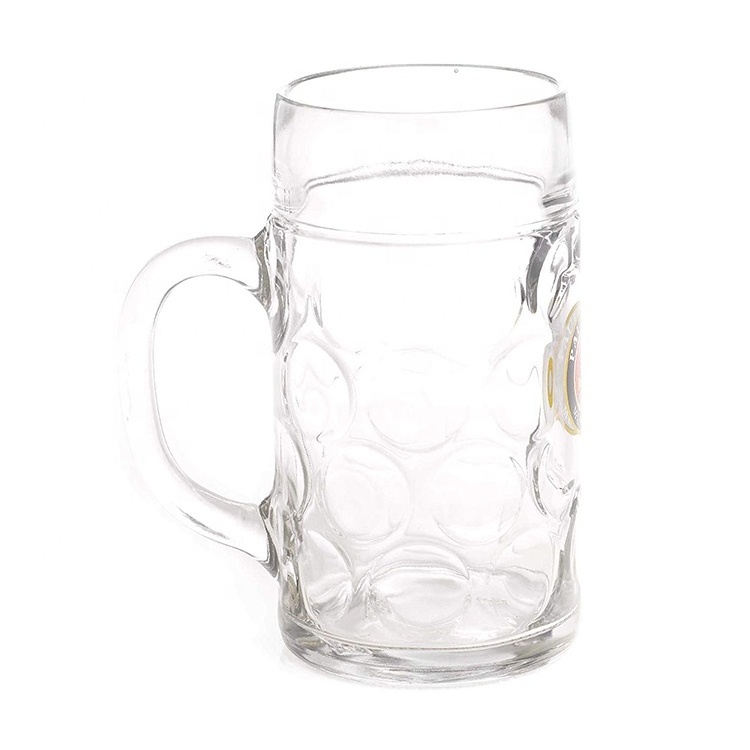 German beer glass plastic beer stein mug custom 1liter beer mug with handle