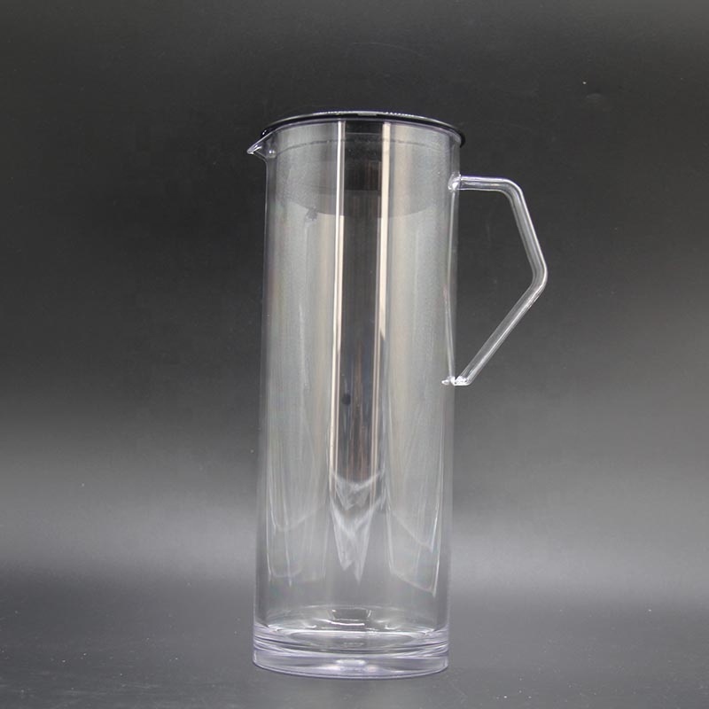 Customizable 1.8L Acrylic Clear Plastic round Water Iced Tea Pitcher Jug with Lid Option for Cold Water Bottle or Water Kettle