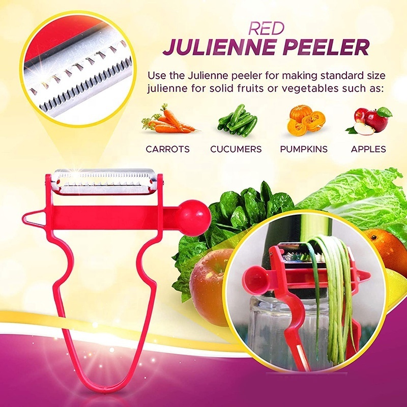 3Pcs  Multi Function Peelers Trio Peelers Vegetables Julienne Peeler Cutter and Grater