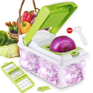 3Interchangeable Blades Set Vegetable slicer Fruit Dicer Salad Onion Vegetable Cutter with Food Container