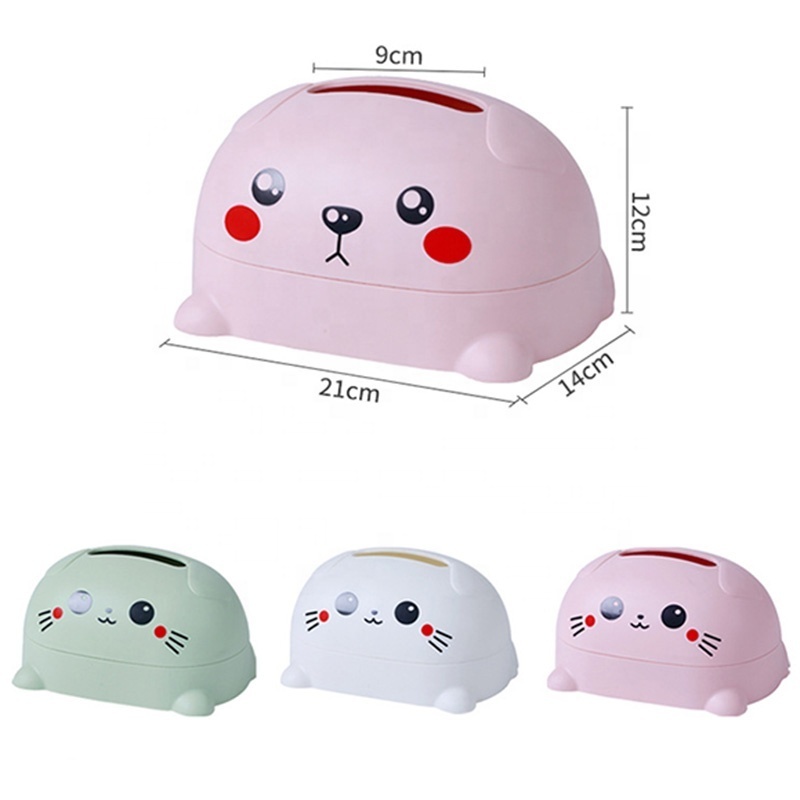 Cute Facial Acrylic Tissue Box Cover Holder Napkin Organizer Tissue Dispenser Box for Bathroom Kitchen and Office Room