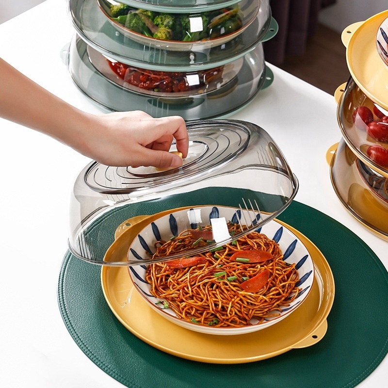 Stackable Clear Plastic Plate Keep Warm Food Cover