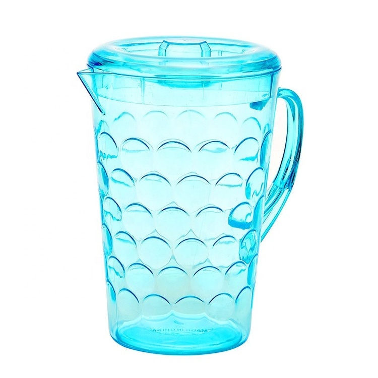 64 oz Plastic Water Pitchers Clear Beer Drink Kettle Reusable Cold Drinking Jug with Lid