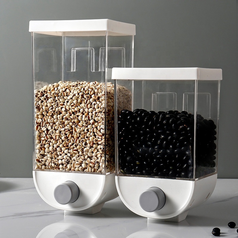 Kitchen Food Storage Container 1500ML Wall Mount Dry Food Dispenser Oatmeal Cereal Dispenser for Beans, Grounds, Oatmeal