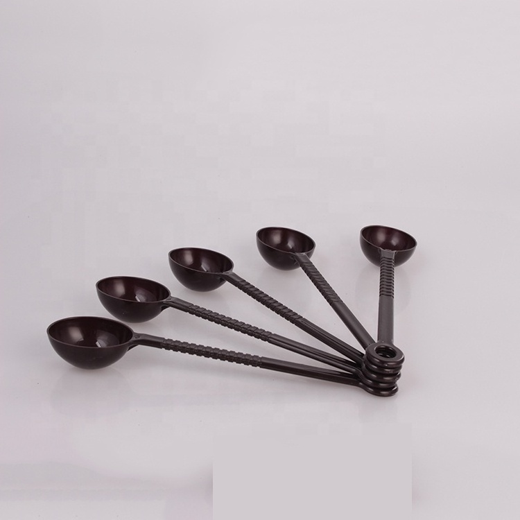 Promotion custom high quality black plastic coffee spoon coffee scoop