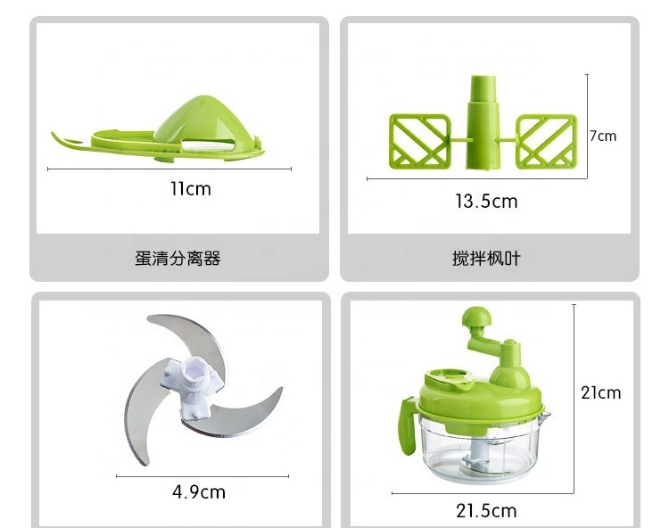 Multifunction Kitchen Tools  Large Capacity Vegetable Cutter Manual Garlic Chopper Food Shredder Egg Beater Meat Grinder