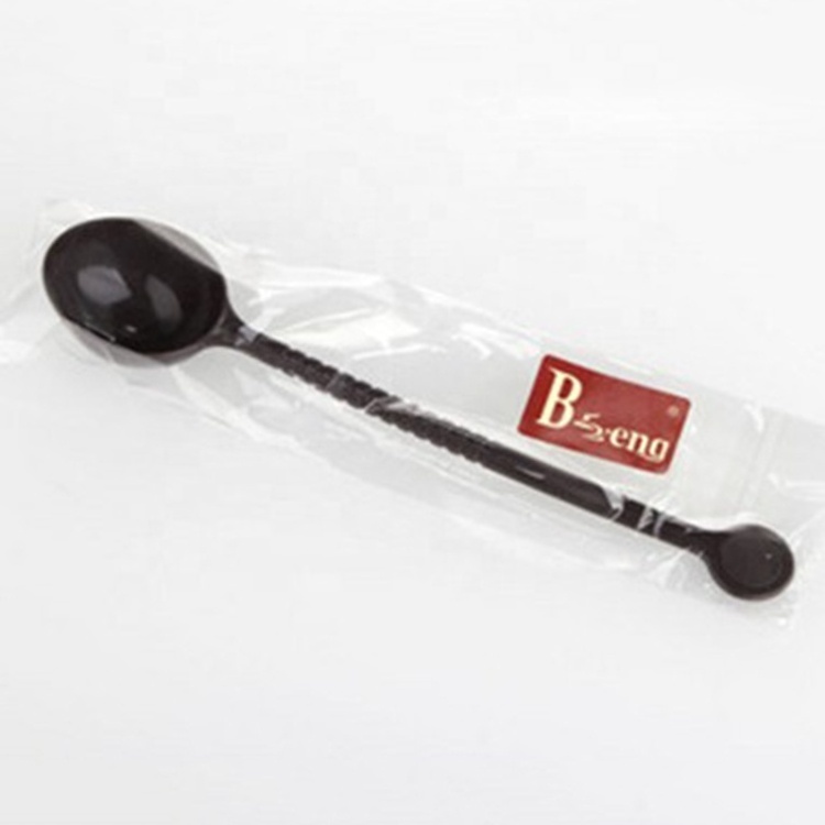 Promotion custom high quality black plastic coffee spoon coffee scoop