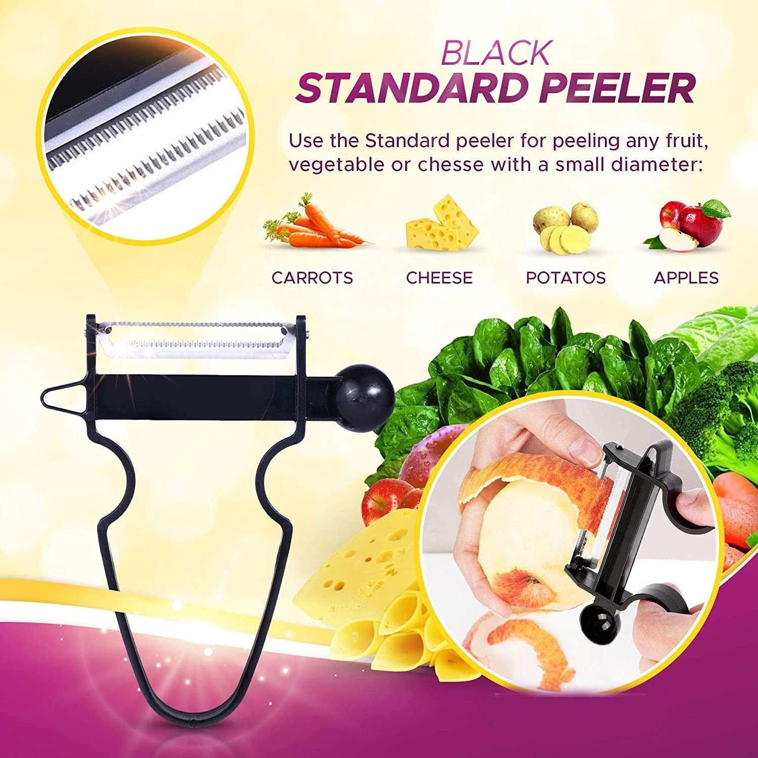 3Pcs  Multi Function Peelers Trio Peelers Vegetables Julienne Peeler Cutter and Grater