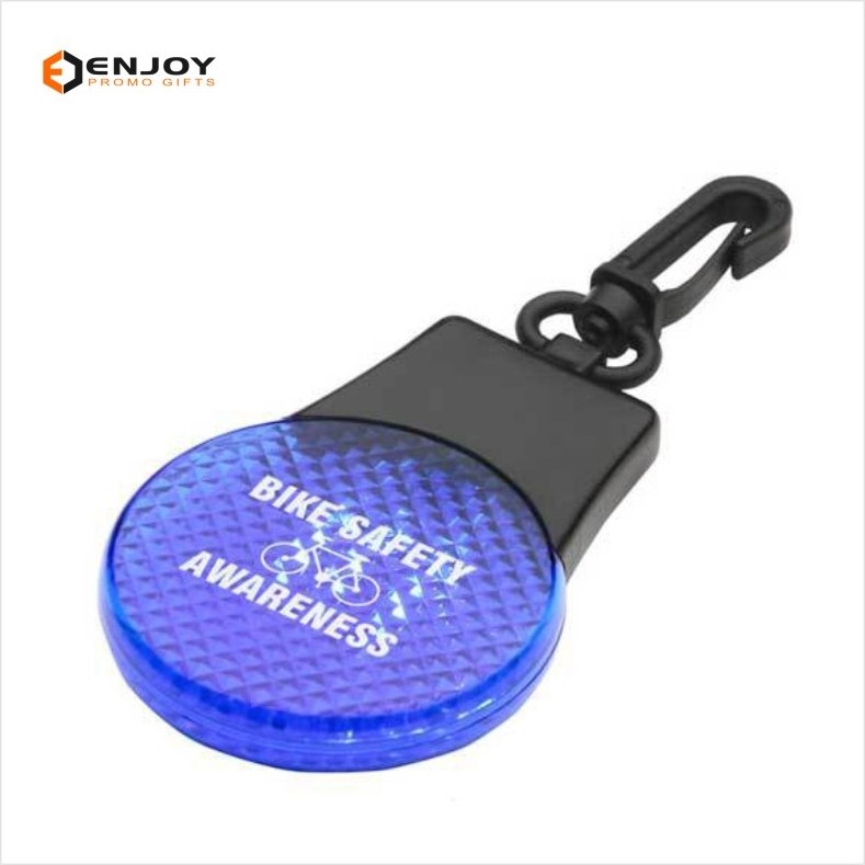 Customized Printed Hiking Running Sports Backpack Reflective Led Flash Warning Light Led Reflective Keychain