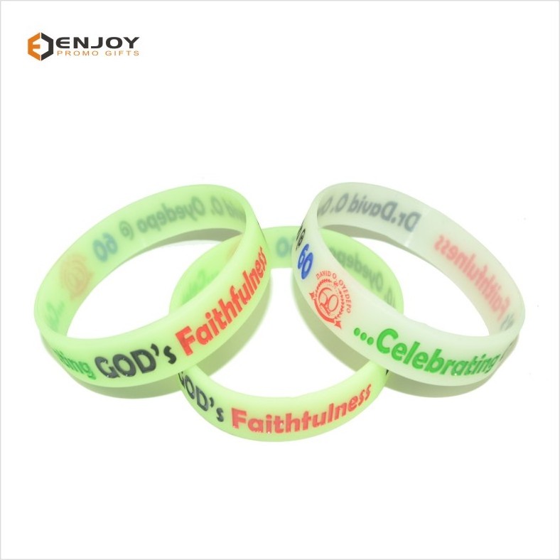 Best Selling Glow In The Dark Silicone Wristband/Silionce Bracelet