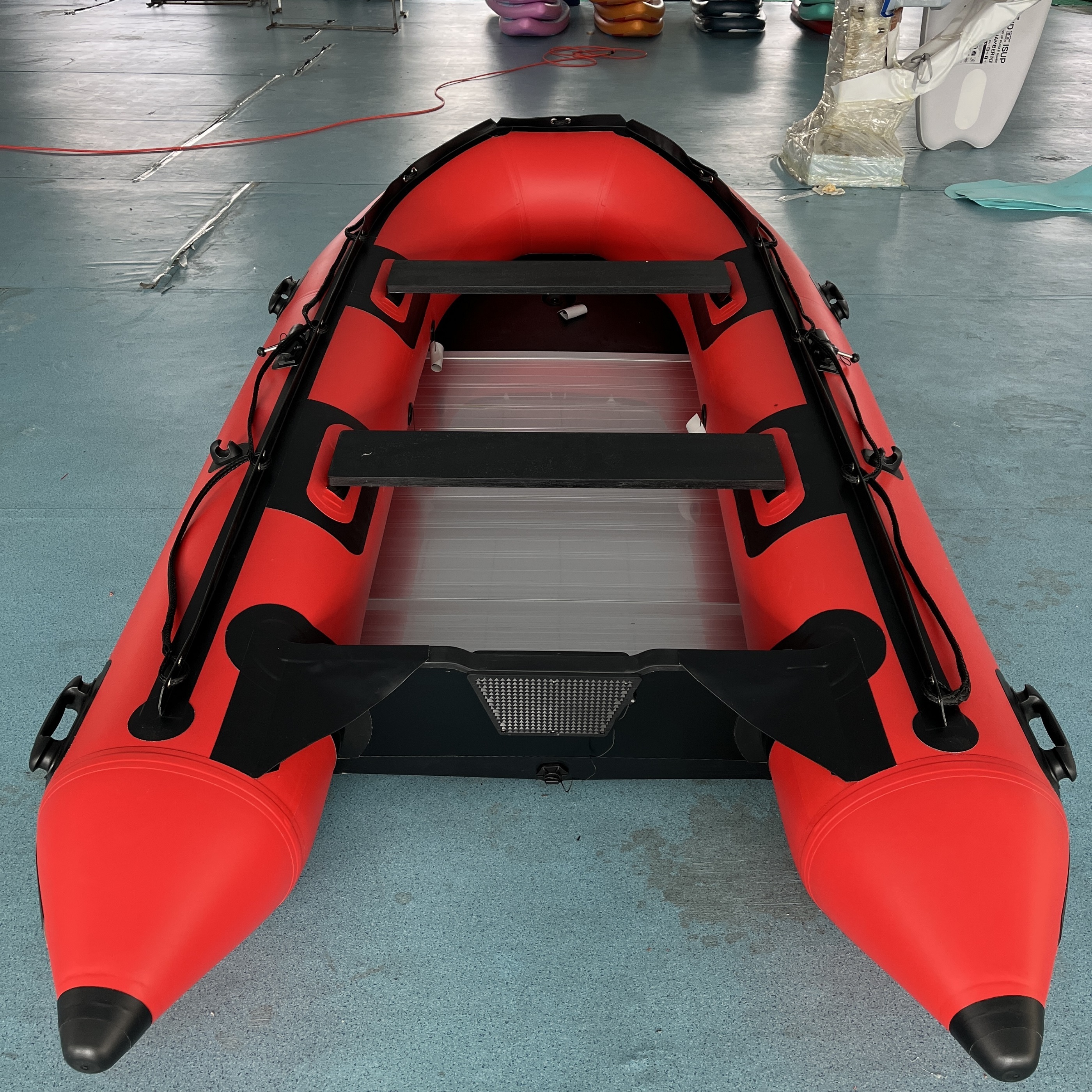 Commercial hovercraft inflatable boat/ portable PVC boat with tent and wheel