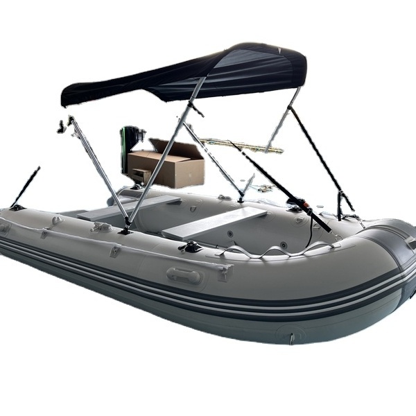 2023 hot sale 360 cm white and grey color inflatable fishing boat with canopy