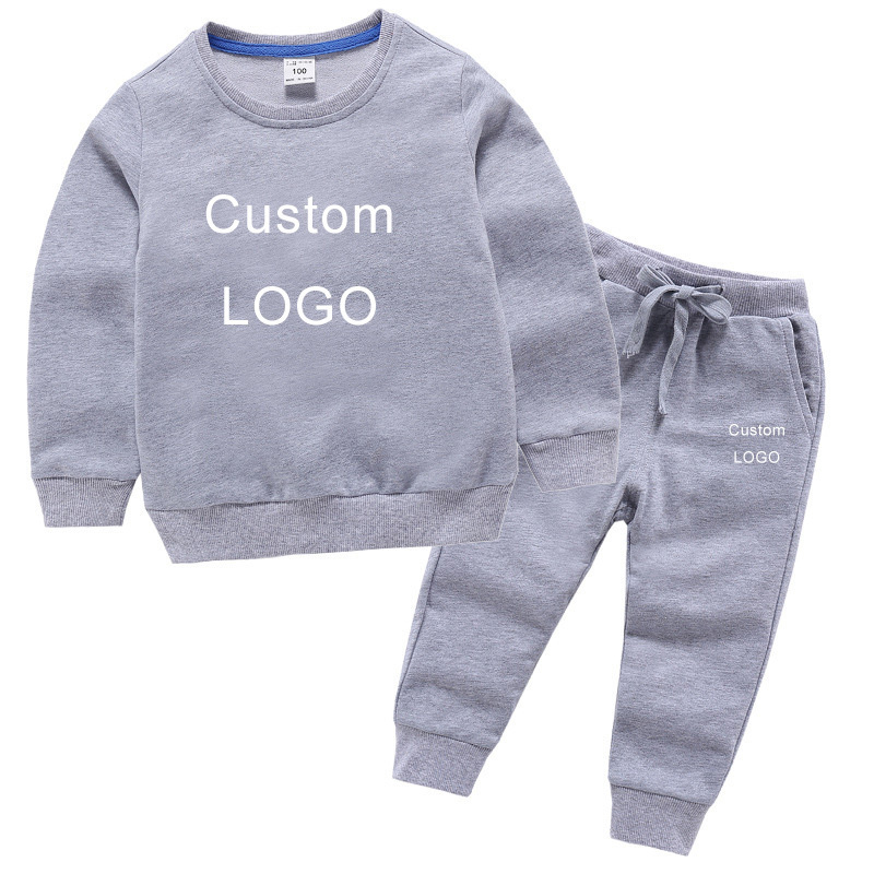 Wholesale Kids Jogging Suits kids custom clothing Tracksuits Sweatsuit Sets Plain Cotton kids blank sweatshirt