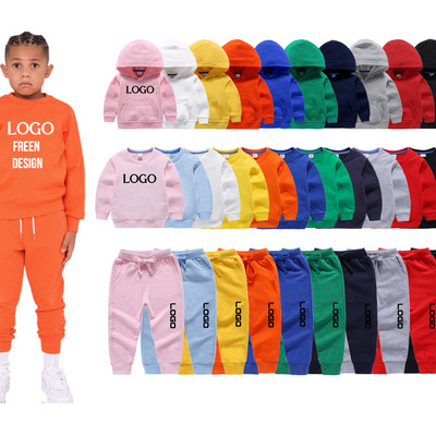 Wholesale Kids Jogging Suits kids custom clothing Tracksuits Sweatsuit Sets Plain Cotton kids blank sweatshirt