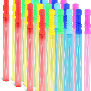 24 Pack 14.6 inch Big Bubble Wands Bulk 2 Dozen for Summer Toy Bubbles Party Favors Supplies for Kids