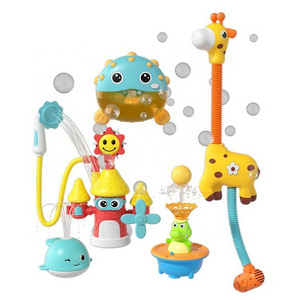 Cartoon Castle Kids Electric Sprinkler Baby Bathtub Baby Bath Toys Create Different Splicing Methods Bath Toys