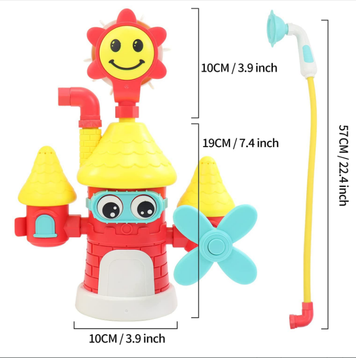 Cartoon Castle Kids Electric Sprinkler Baby Bathtub Baby Bath Toys Create Different Splicing Methods Bath Toys