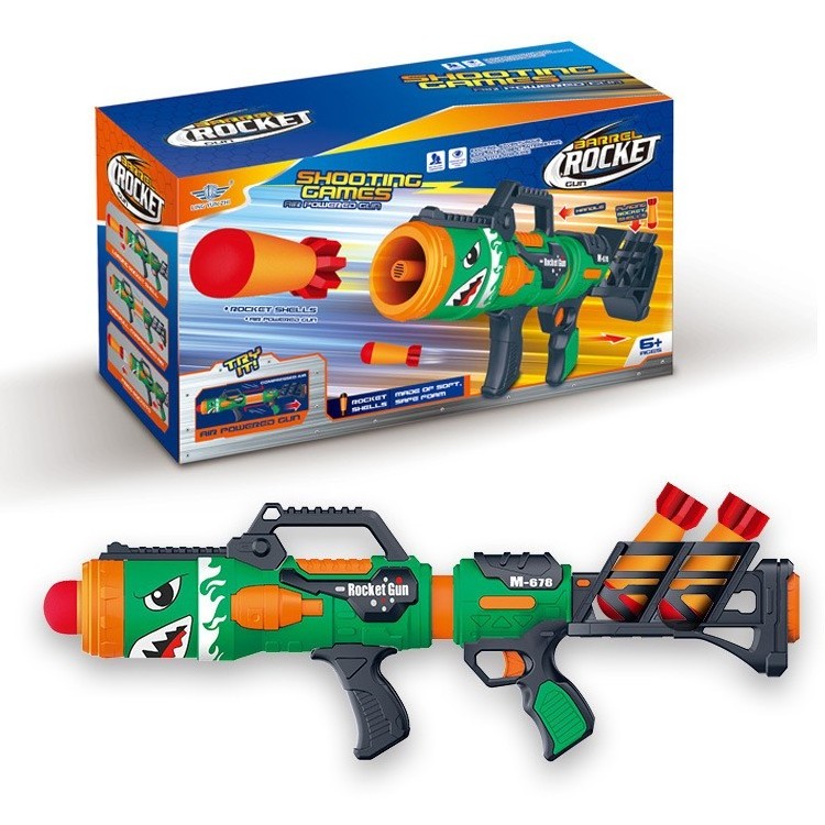 Hot Selling Barrel Launcher Fires Foam Rockets Includes 6 Rockets Compatible with RL Blaster Shark Rocket Launch Toys