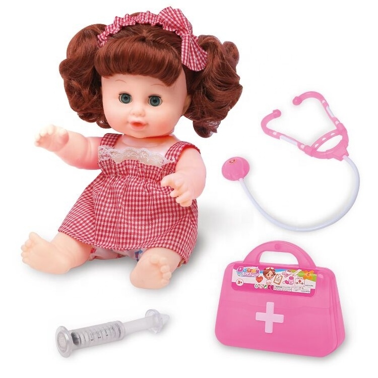 Muneca De Juguete 2020 New Doll Toys 14 Inch Body Baby Dolls Petite Baby Doll with Medical Tools Toys One key Crying