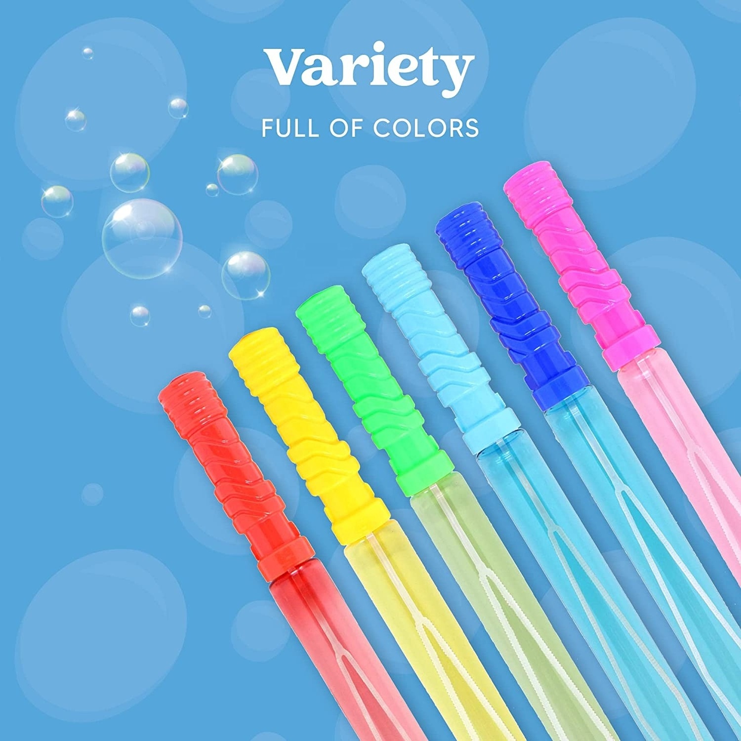 24 Pack 14.6 inch Big Bubble Wands Bulk 2 Dozen for Summer Toy Bubbles Party Favors Supplies for Kids