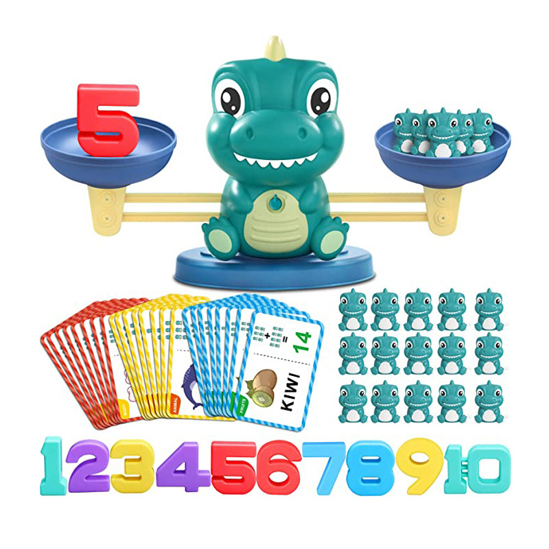 Kid's Early Education Toys Montessori Matching Letter Toy Dinosaur Unicorn Math Balance Toy for Boys and Girls