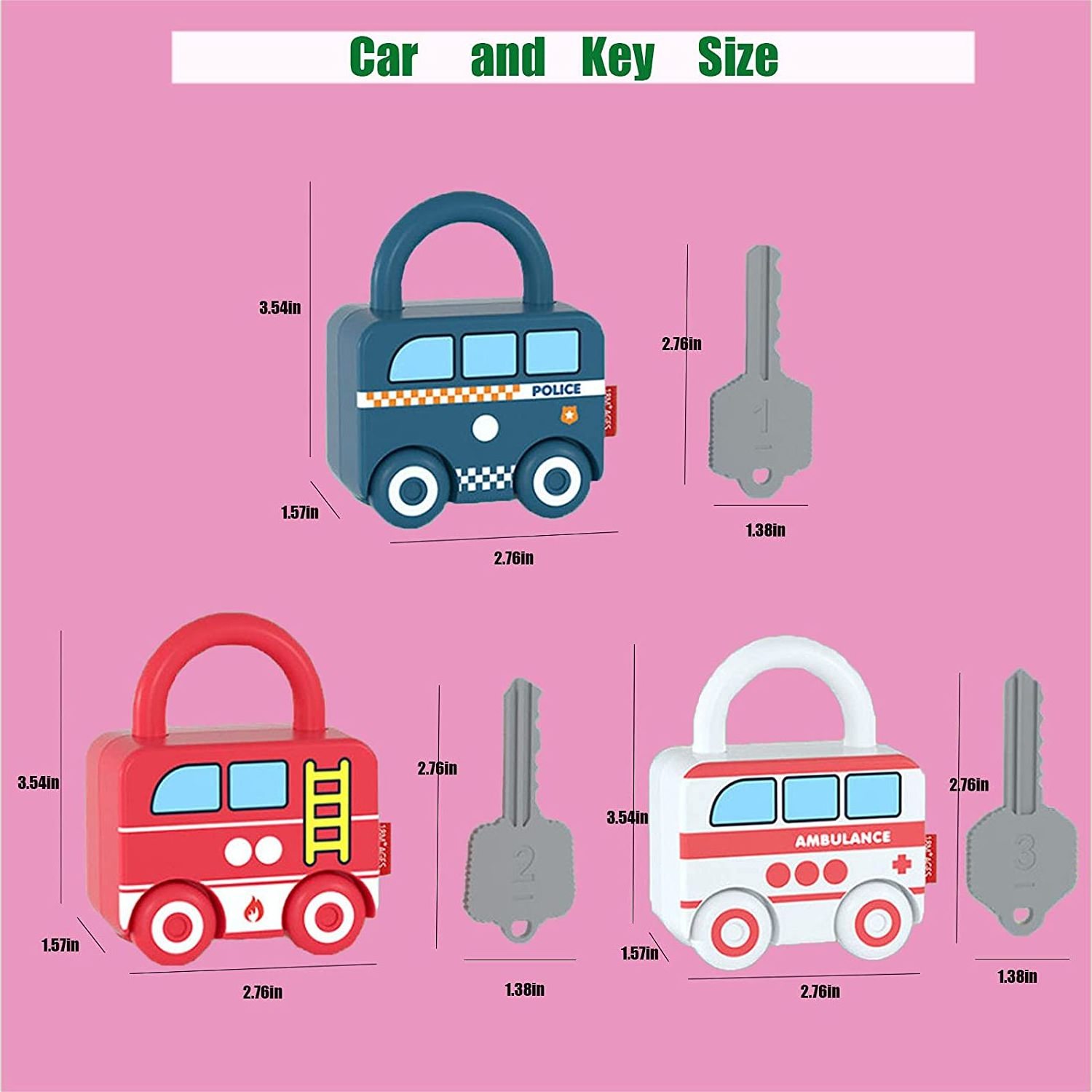 On-line hot selling unlocking educational toys Learning Locks with Keys Unlock Toy car for Children Boys Girls Kids Gift