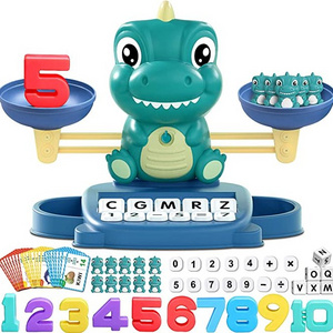 Kid's Early Education Toys Montessori Matching Letter Toy Dinosaur Unicorn Math Balance Toy for Boys and Girls