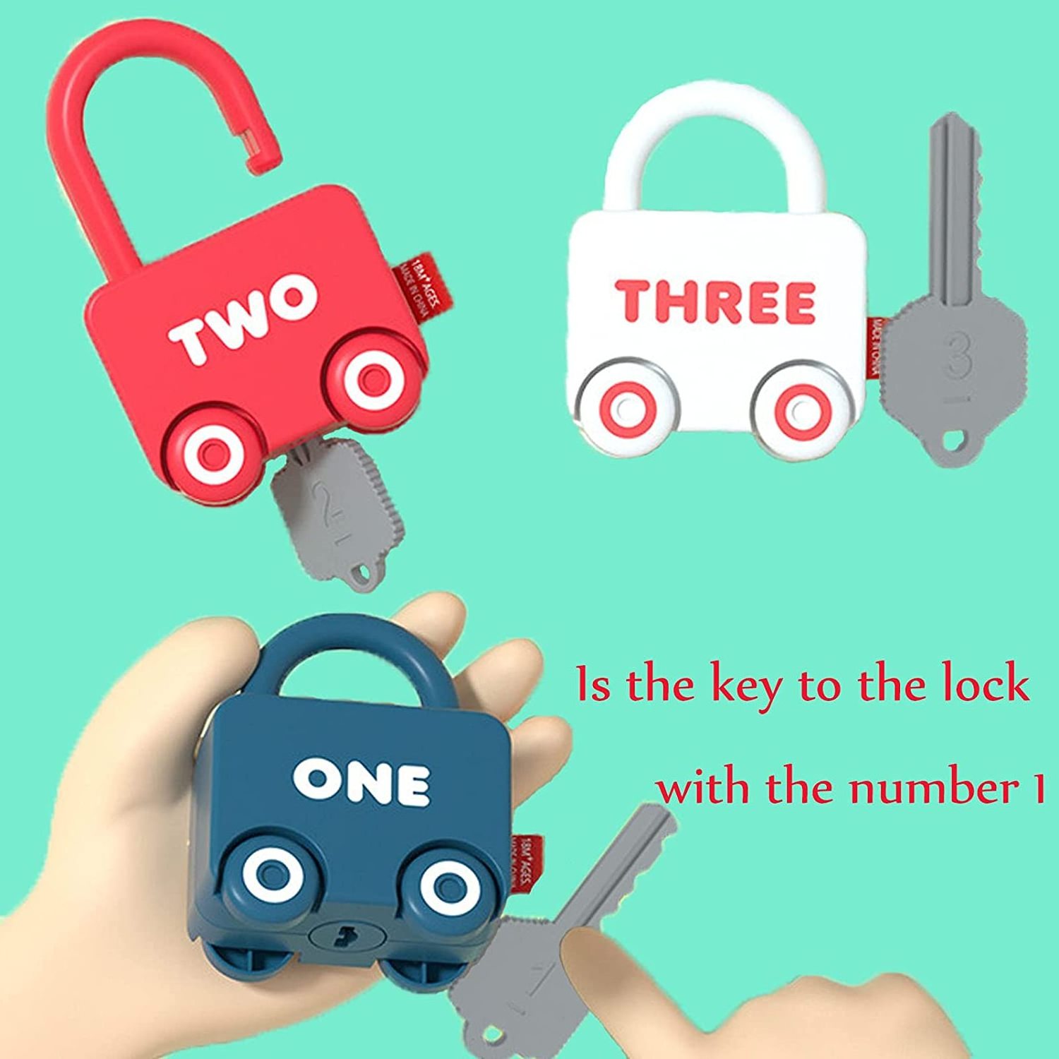 On-line hot selling unlocking educational toys Learning Locks with Keys Unlock Toy car for Children Boys Girls Kids Gift