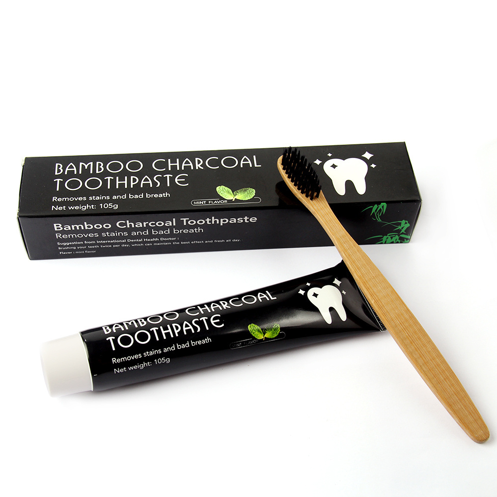 Private Logo Bamboo Activated Charcoal Teeth Cleaning Toothpaste For Removing Mouth Stain And Odor