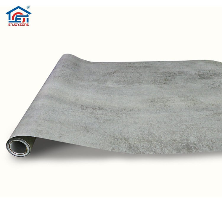 Best Selling Self Adhesive  Retro Plain Grey Cement PVC Vinyl Decorative Wallpaper